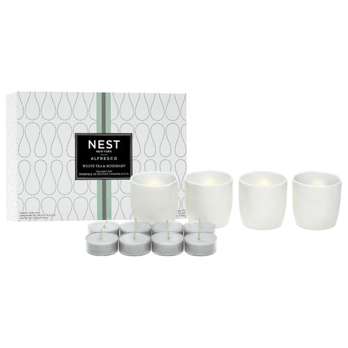 Set de 12 Velas Votivas - White Tea & Rosemary