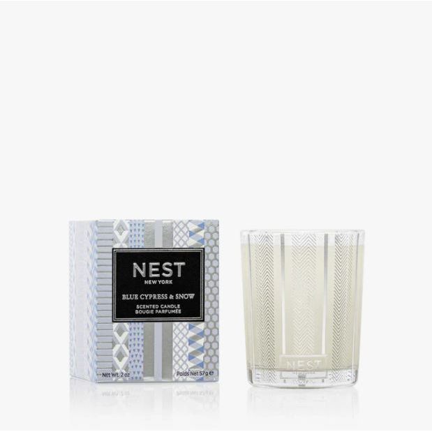 Vela Votiva - Blue Cypress & Snow